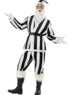 Smiffy's Supporters Santa Costume Black & White 22669