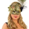 Gold Detail And Peacock Feather Mask