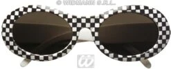 Glasses 60s Chequered Black & White