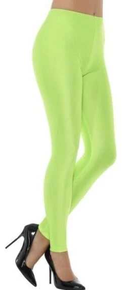 80's Disco Spandex Leggins Neon Green 48111