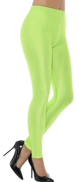 80's Disco Spandex Leggins Neon Green 48111
