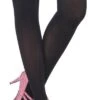 Black Thigh Highs With Pink Bow