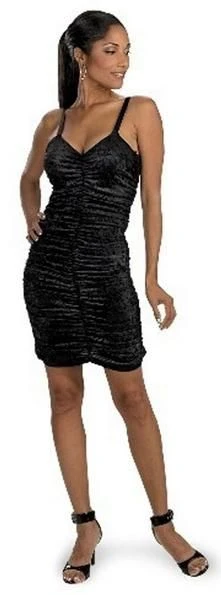 Black Panne Coffin Dress 3848