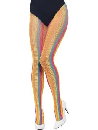 Fishnet Tights Neon Striped 44633
