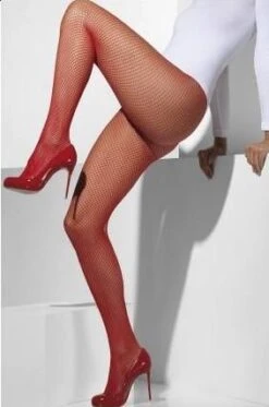 Fishnet Tights Red 42727