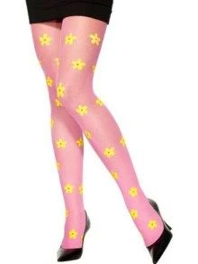 Pink Tights With Yellow Flowers