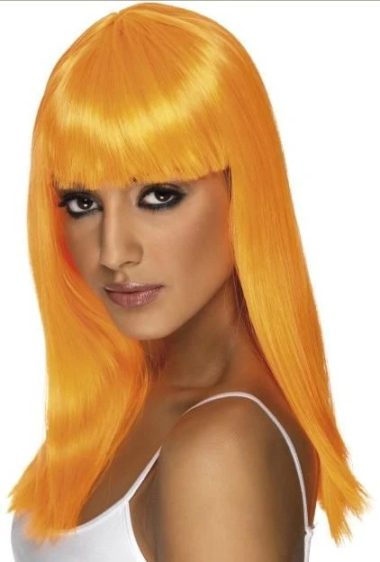 Glamourama Wig Neon Orange 42160
