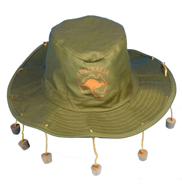Hat Fabric Australian 10 Corks W/string Adult Henbrandt Fancy Dress