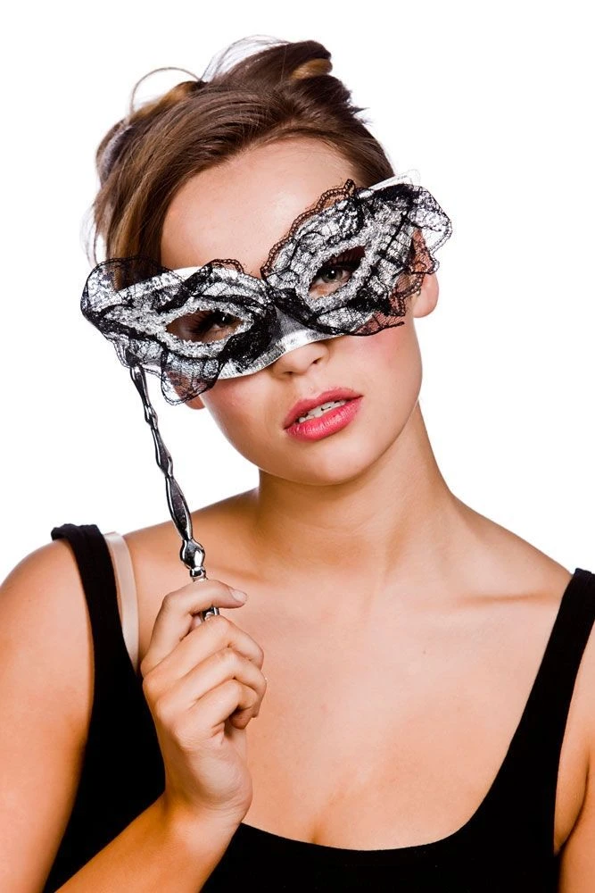 Black And Silver Lace Eyemask MK-9803