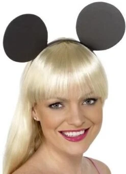 Mouse Ears On Headband Black 22558