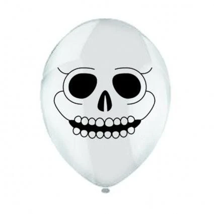 Balloon Skull White Latex Balloon Pack Of 6