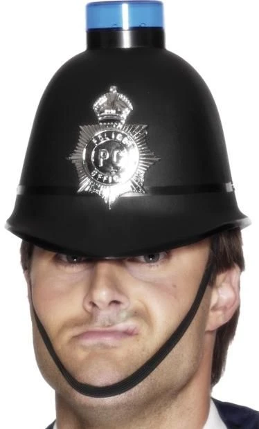 Police Helmet With Flashing Siren Light 23280