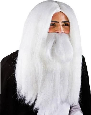 White Wizard Wig And Beard EW-8174