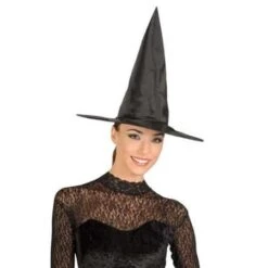Black Taffetta Witch Hat 49463