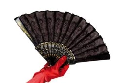 Black Spanish Style Lace Fan Widmann