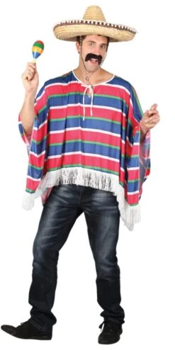 Mexican Poncho Bandit Amigo Costume Wicked EM-3171