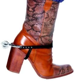 Pair Of Spurs With Straps Silver Black