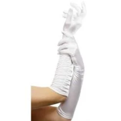 Long White Temptress Gloves