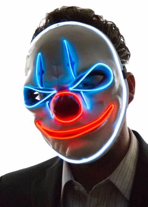 Purge E.L LIGHT UP Clown Mask - Multi Colour - Image 2